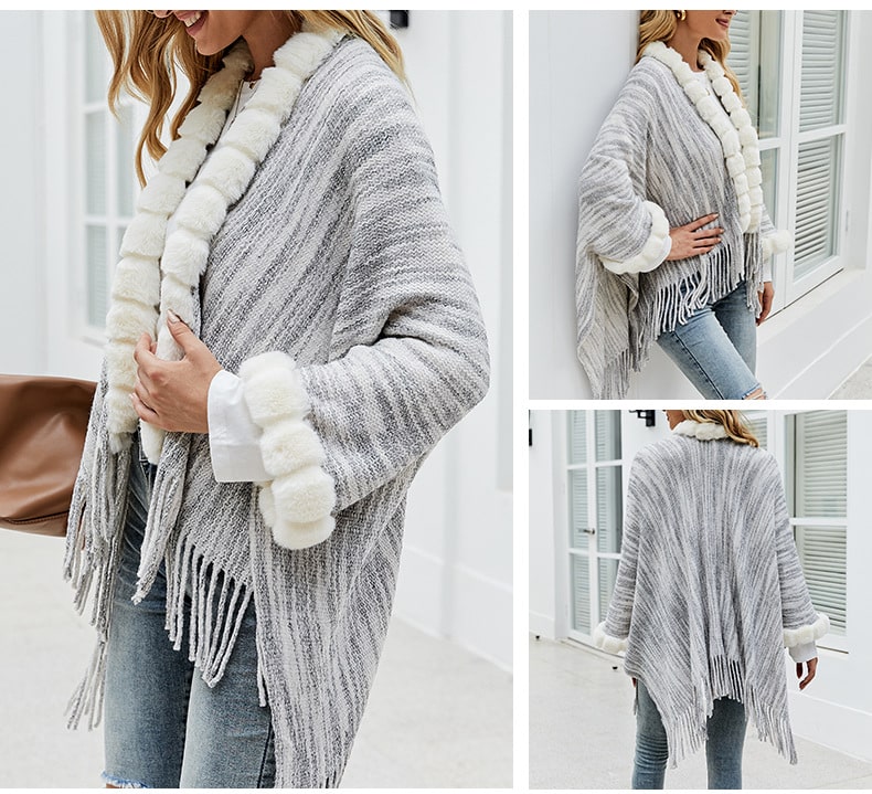 Chic Fringe Fur Poncho | Australia's #1 Poncho Shop